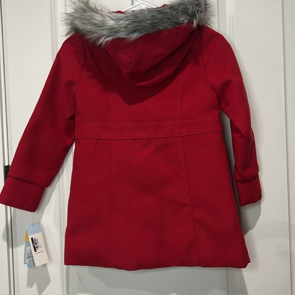 CAT & JACK RED HOODED PEA COAT - Picture 5 of 5